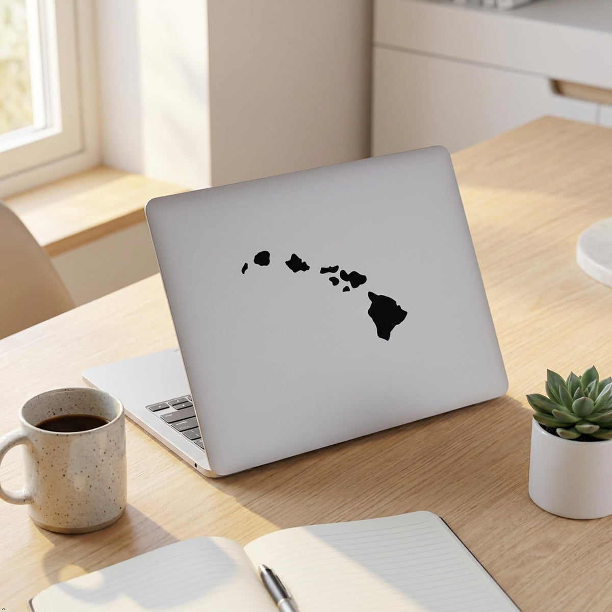 Picniva Hawaii State Map Vinyl Wall Decal, Black, 3 in Wide - Color: black - Size: 3 inches