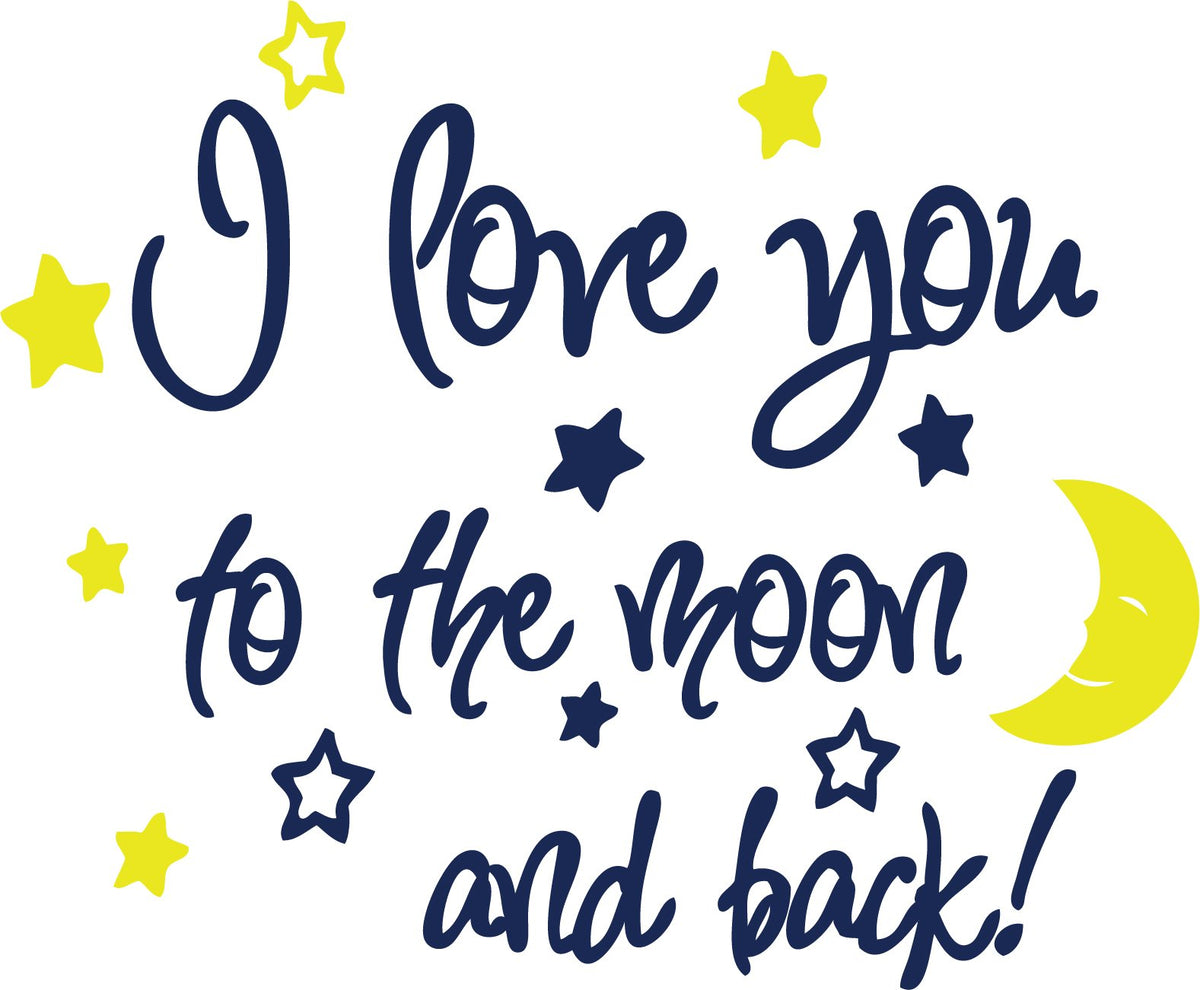 Decaltor Moon and Back Nursery Wall Decal
