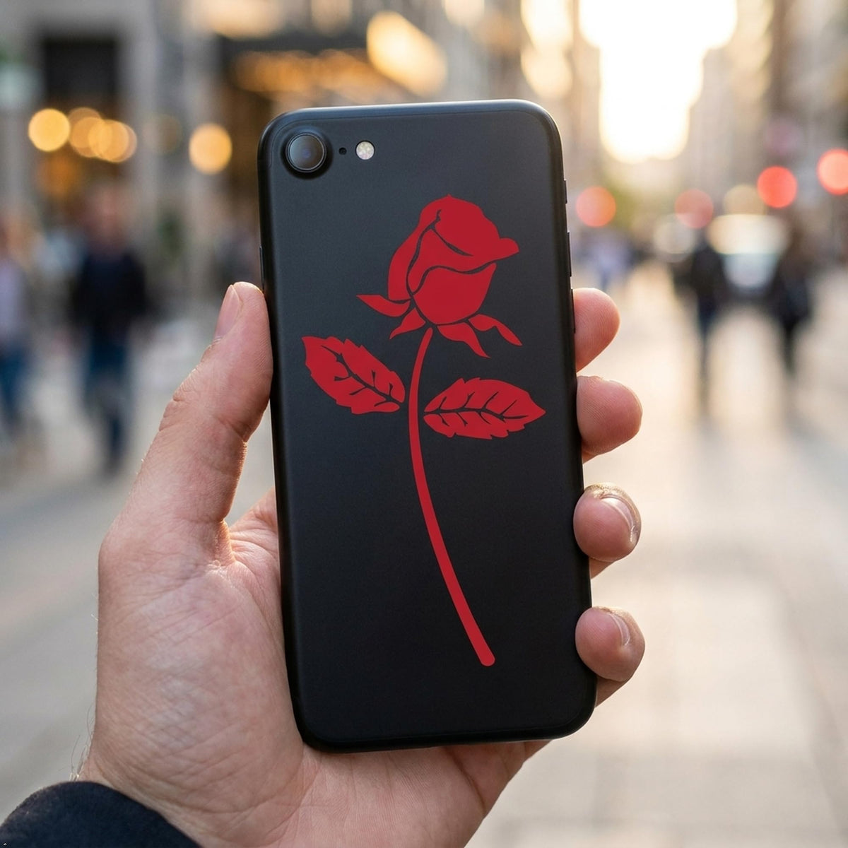 Decaltor Rose 5 in Vinyl Decal for Laptop Bumper Wall