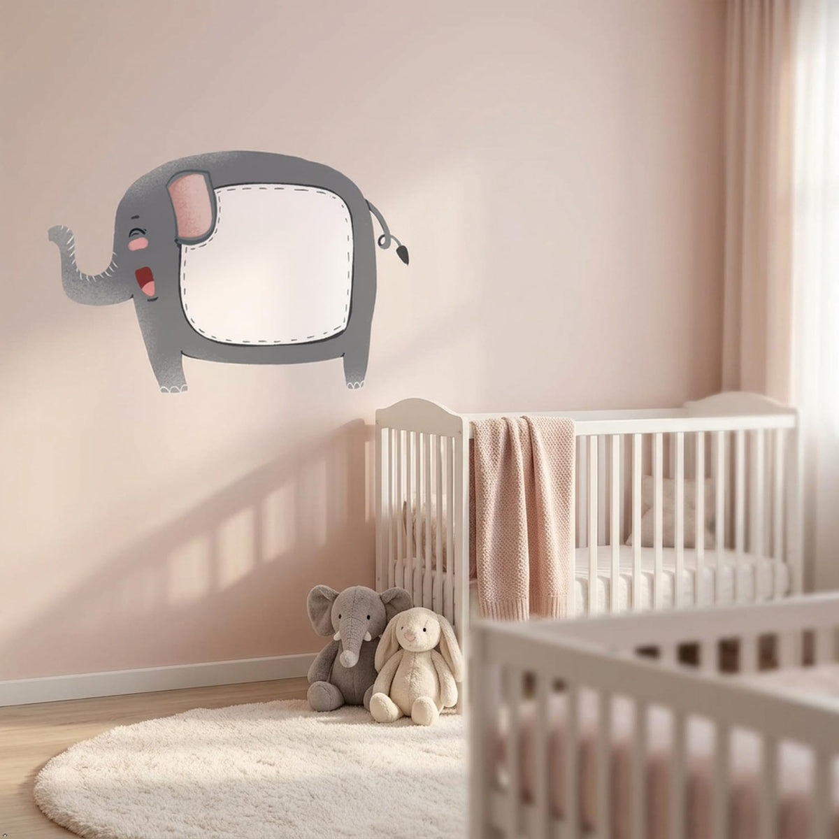 Picniva Elephant Nursery Wall Decals - 22 Inch Removable Peel & Stick Vinyl