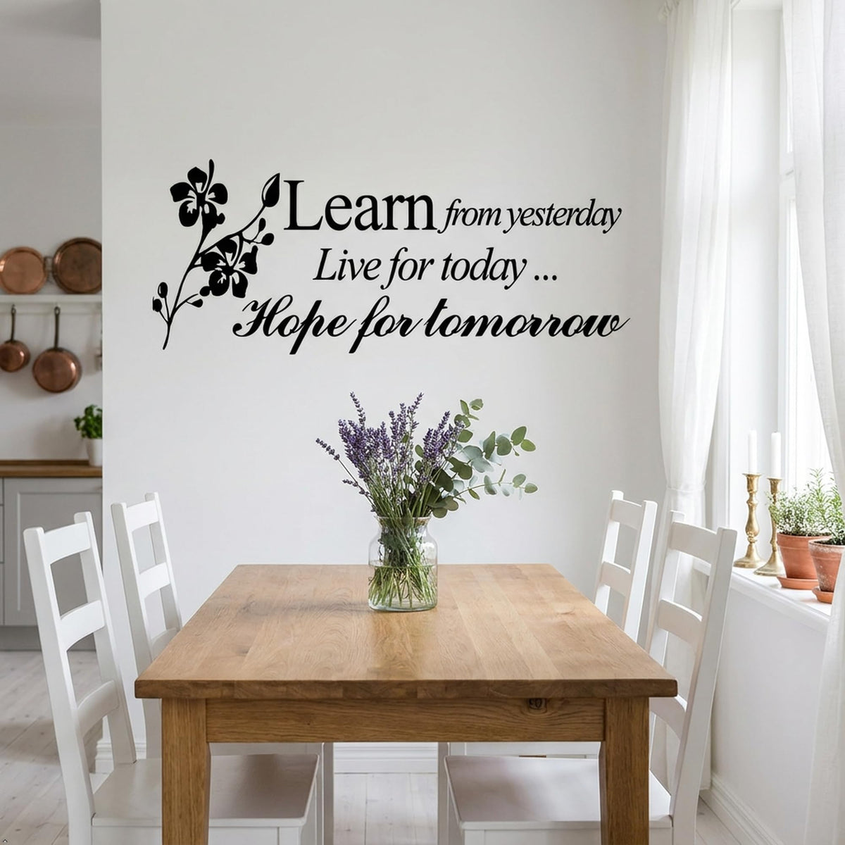 Decaltor Learn from Yesterday Quote Vinyl Wall Decal, Home Decor