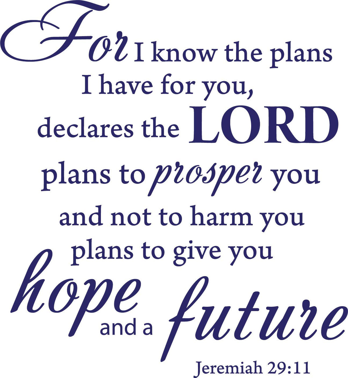 Decaltor Jeremiah 29:11 Bible Vinyl Wall Decal Christian Decor