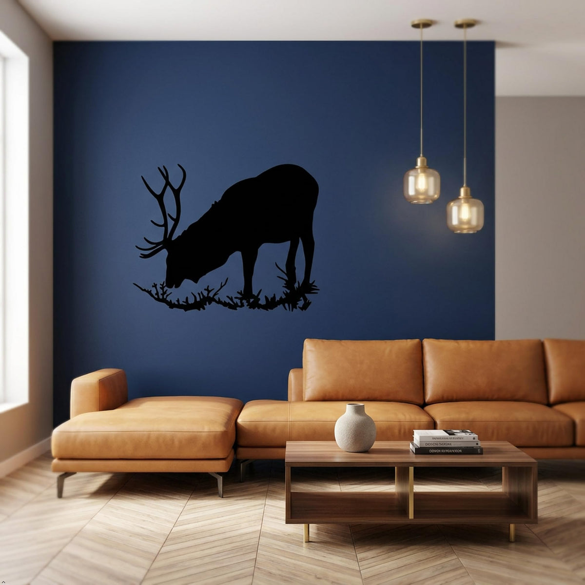 Picniva Elk Bull Style 5 Removable Vinyl Wall Decal