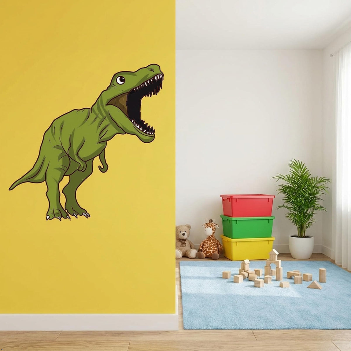 Picniva Large 22-Inch Dinosaur Wall Decals Peel and Stick Nursery Decor(