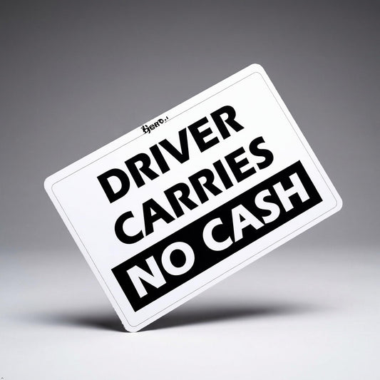 Picniva Driver Carries No Cash Vinyl Warning Decal, 10 in