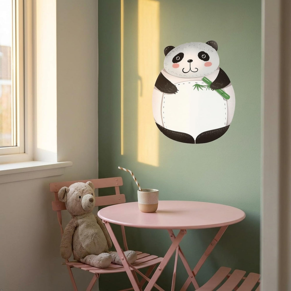 Picniva 22" Panda Wall Decal Peel and Stick Baby Nursery Decor