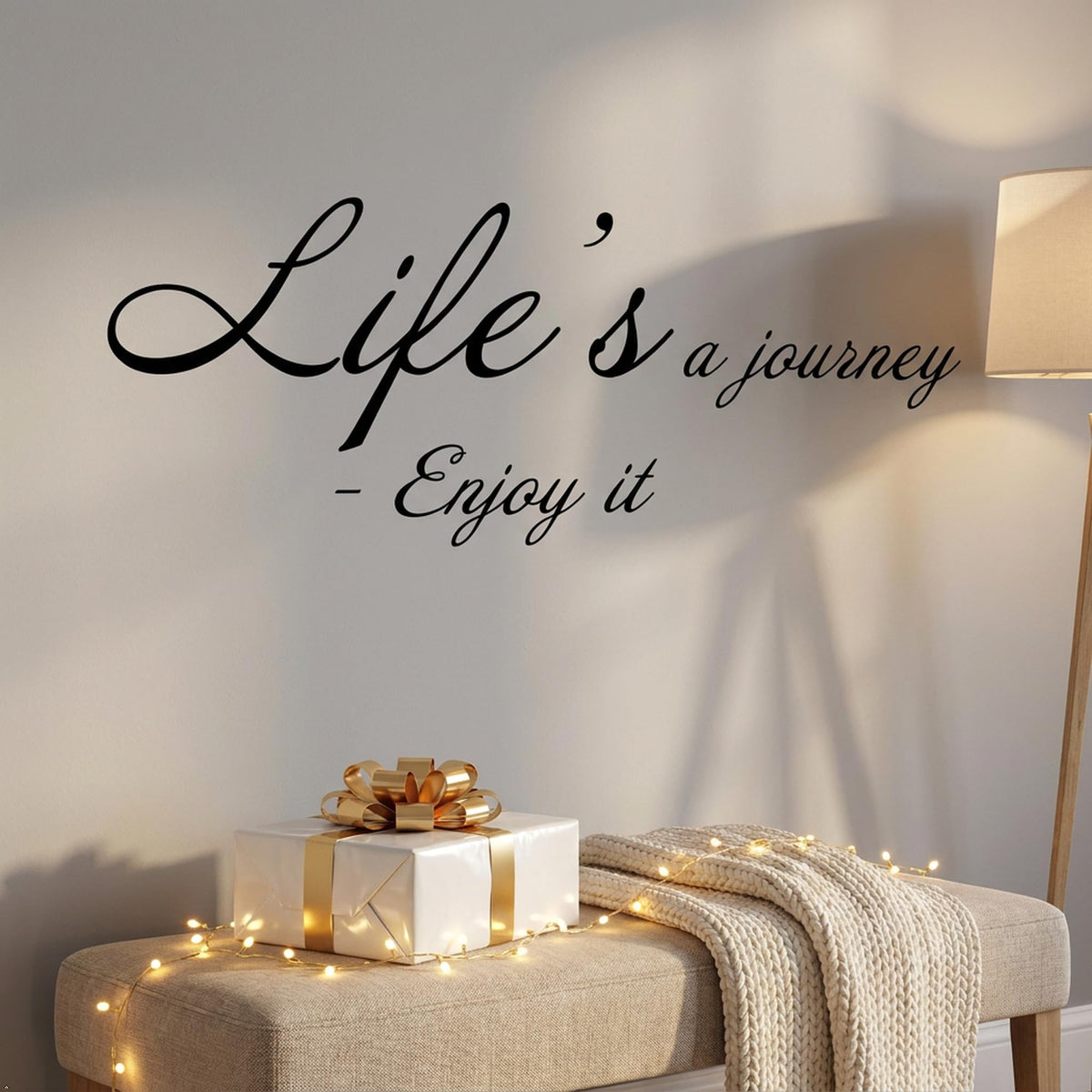 Picniva Life's a Journey - Enjoy it Removable Vinyl Wall Decal (Black, 35''Width)