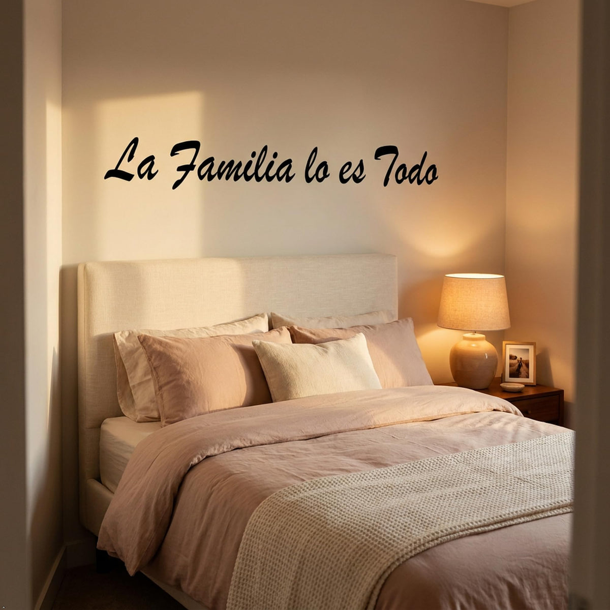 Picniva Matte Family is Everything Spanish Vinyl Wall Decal Love (Black, 40''Width)