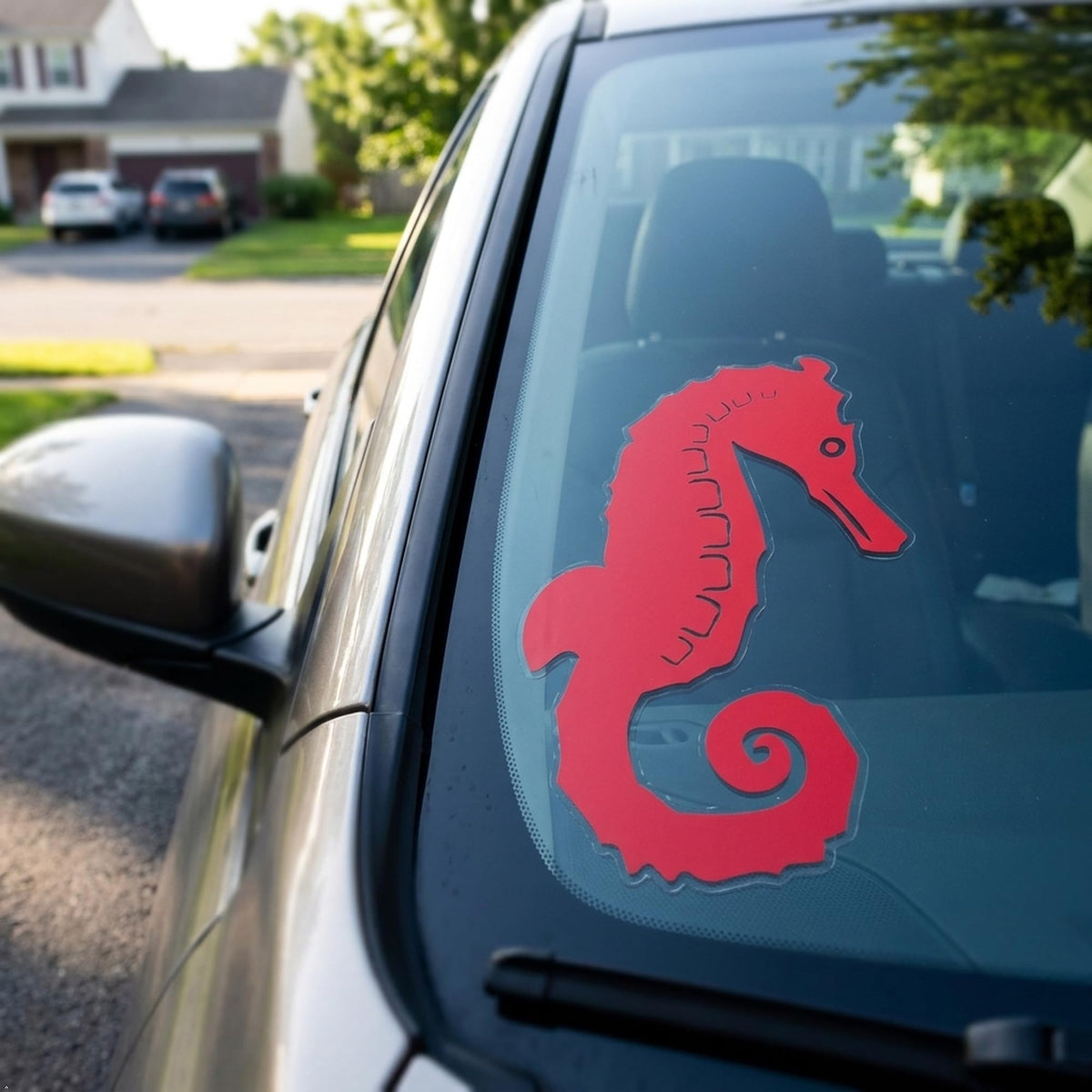 Decaltor Seahorse Vinyl Decal, 5 in, Car Window Sticker
