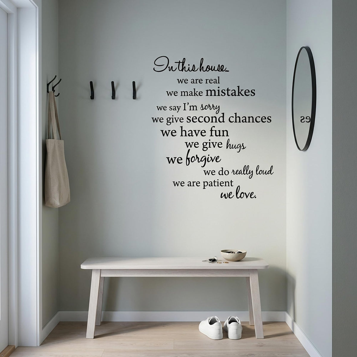 Picniva In This House Family Rules Vinyl Wall Art Decal Sticker Black