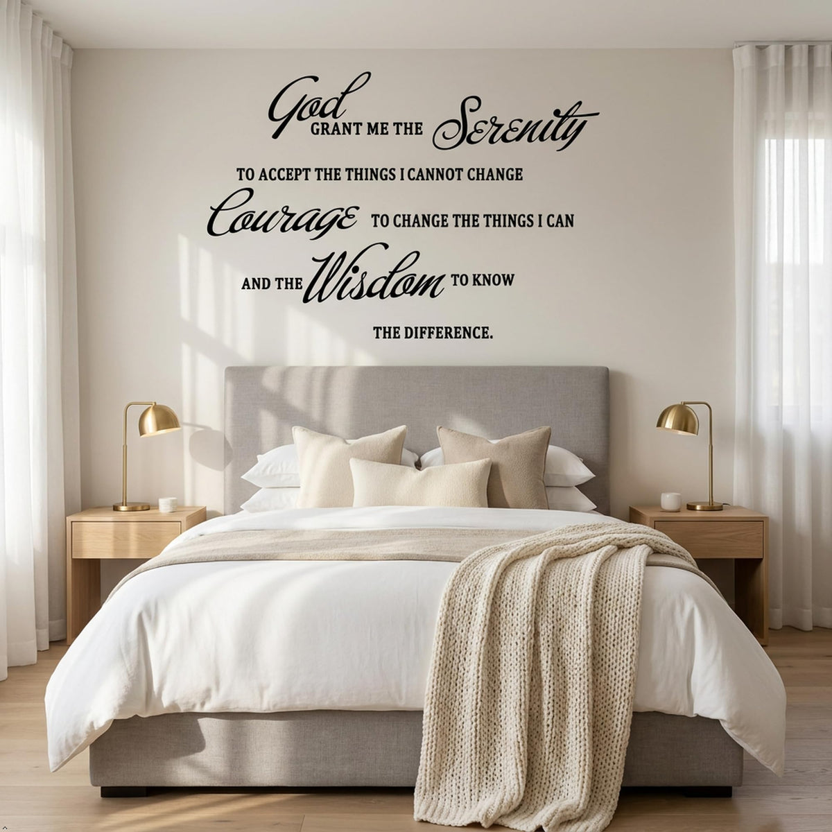 Picniva Serenity Prayer Vinyl Lettering Wall Decal, Black, 15 x 22 inches