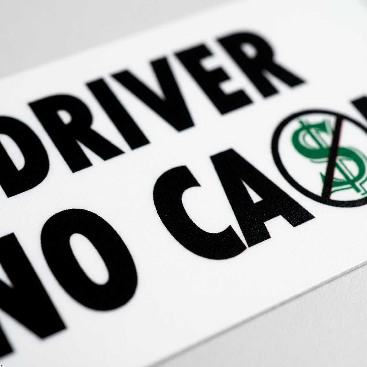 Picniva Driver No Cash Notice Stickers, 5 in, Two Pack
