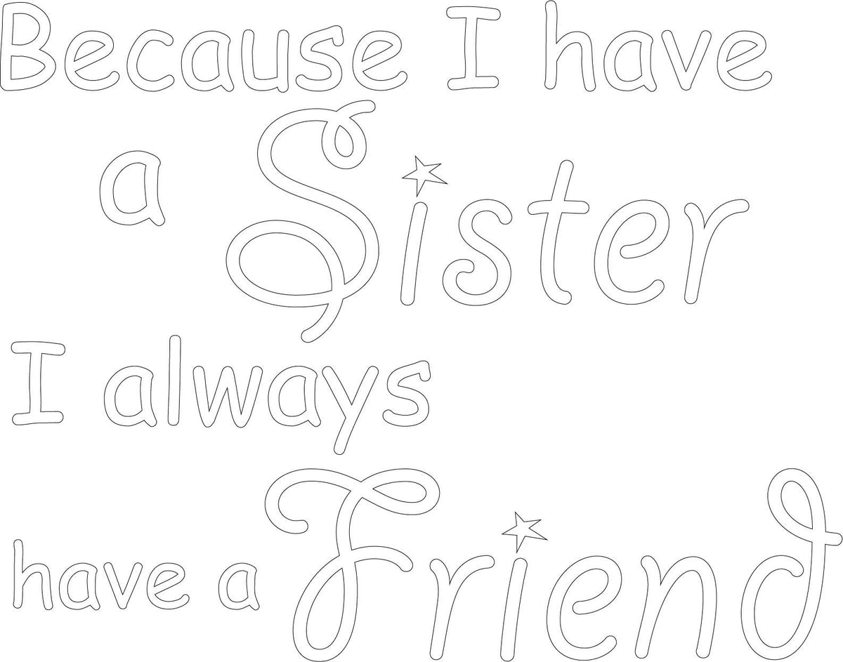 Decaltor Sisters Friends Kid Room Sports DecorQuotes Sayings Words Art Decor Lettering Vinyl Wall Art Inspirational Uplifting