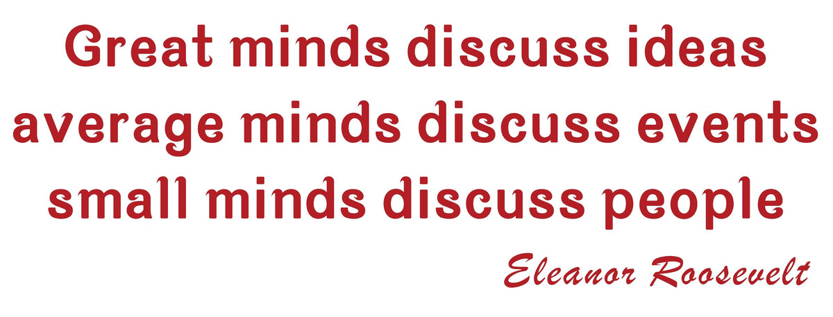 Picniva Great Minds Discuss Ideas Wall Decal, Red, 22 x 7 in
