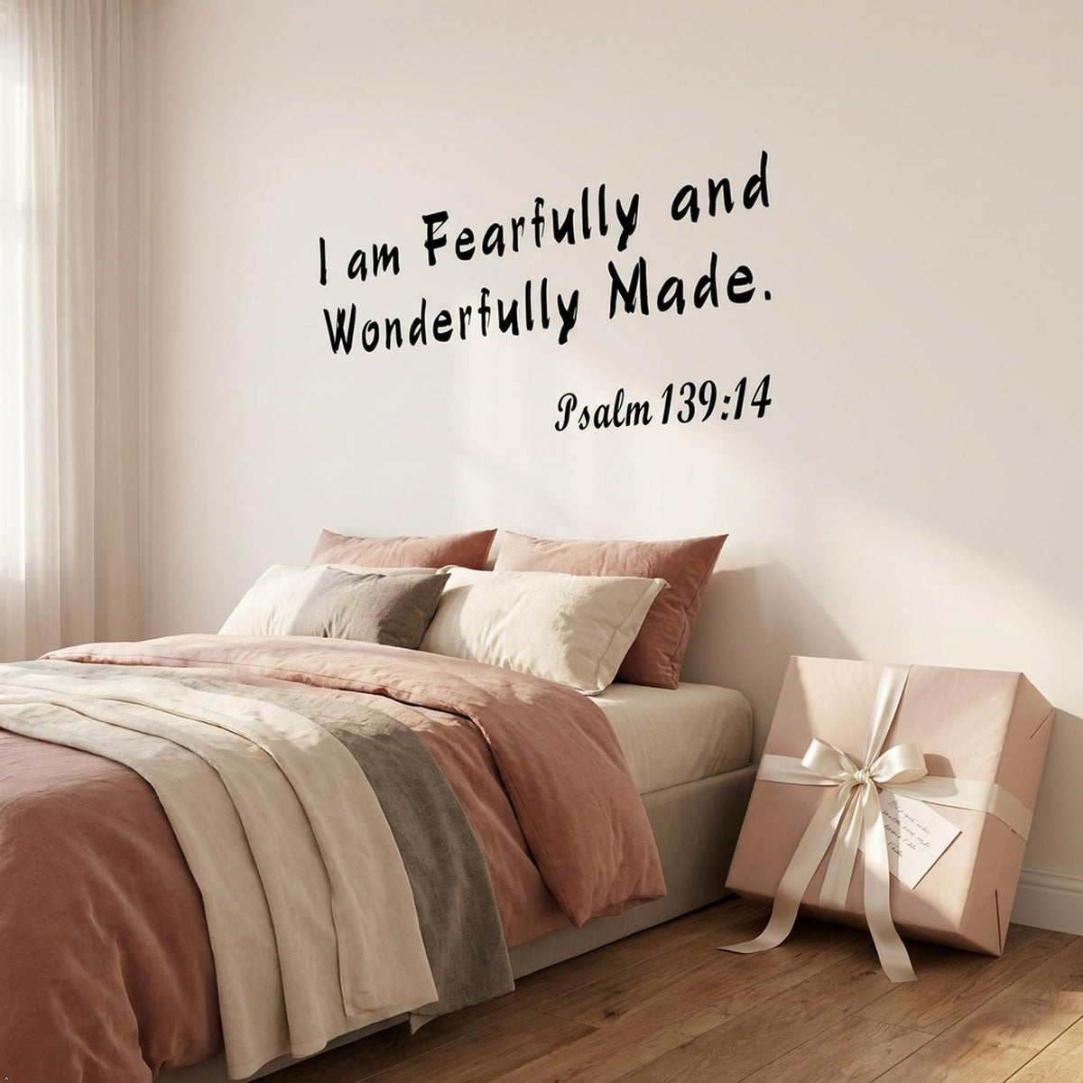 Picniva Fearfully and Wonderfully Made Psalm 139 Wall Decal (Black, 40'' Width)