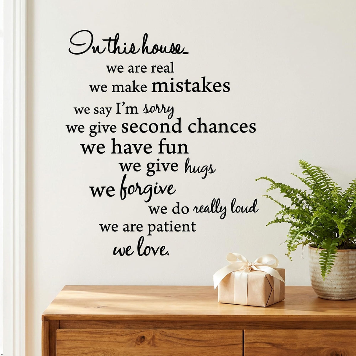 Picniva In This House Family Rules Vinyl Wall Art Decal Sticker Black