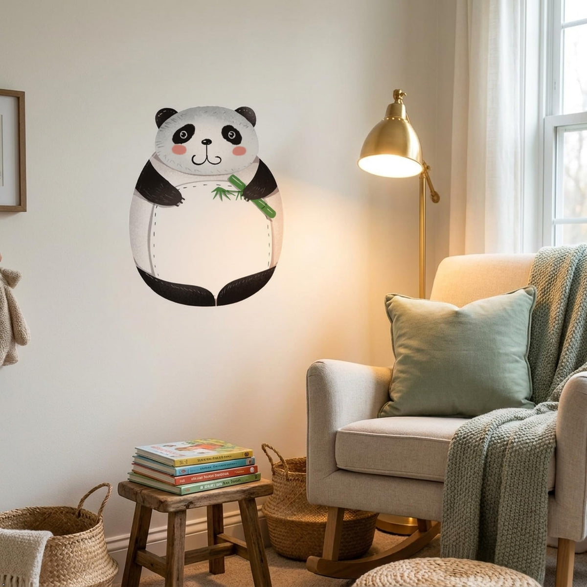 Picniva 22" Panda Wall Decal Peel and Stick Baby Nursery Decor