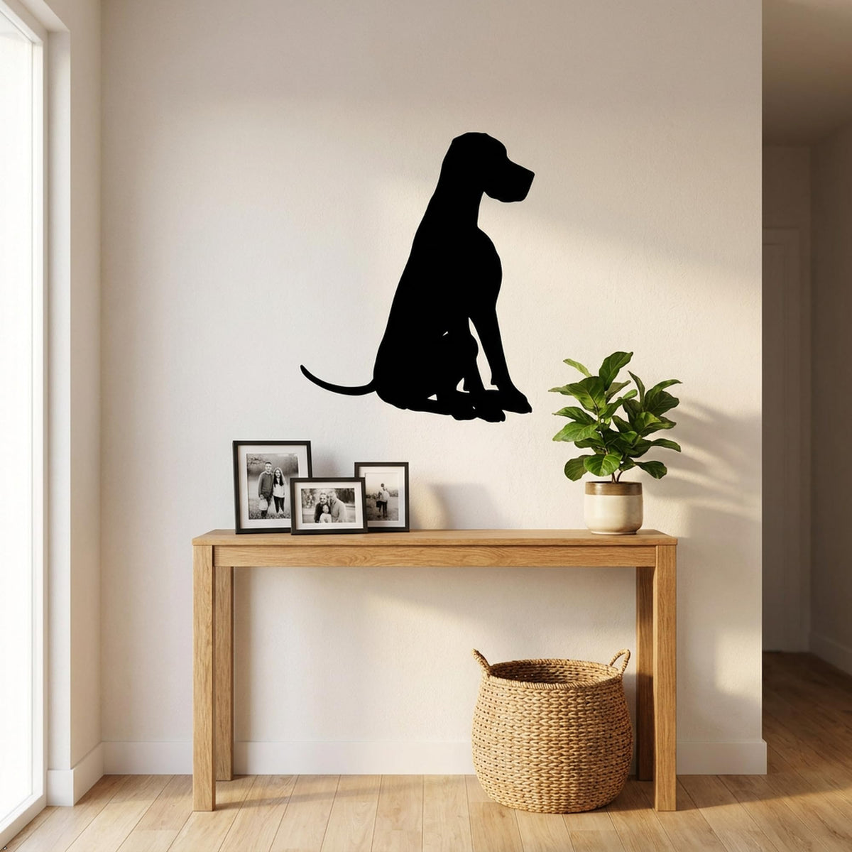 Picniva Great Dane Style 8A Removable Vinyl Wall Decal (Black, 10''Width)