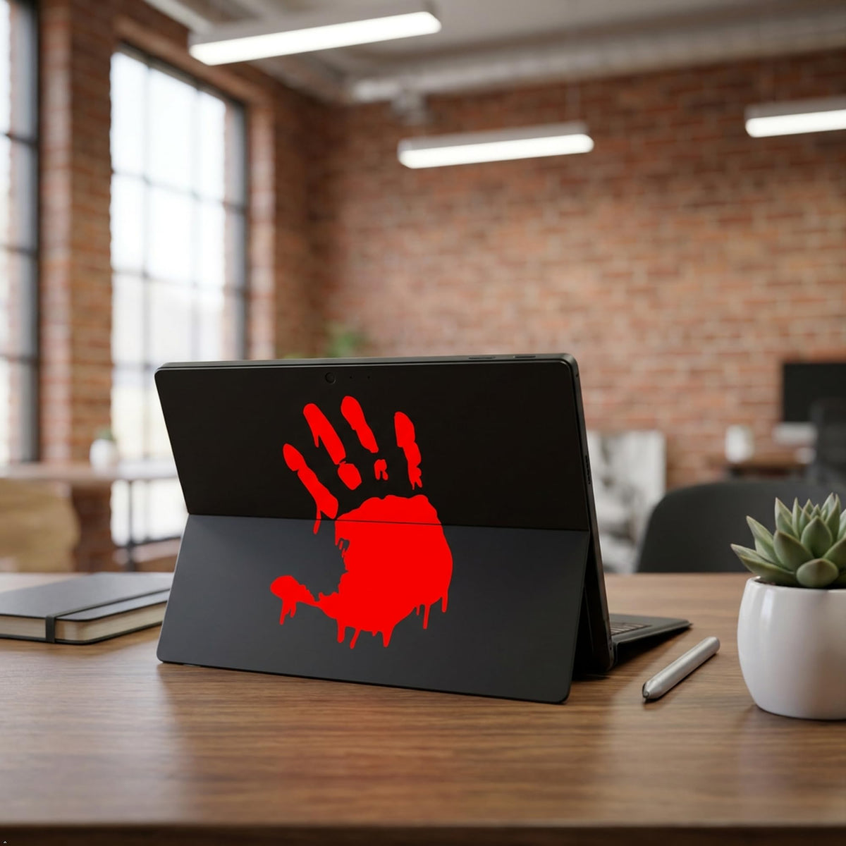 Decaltor Zombie Bloody Handprint Vinyl Decal, Laptop Sticker