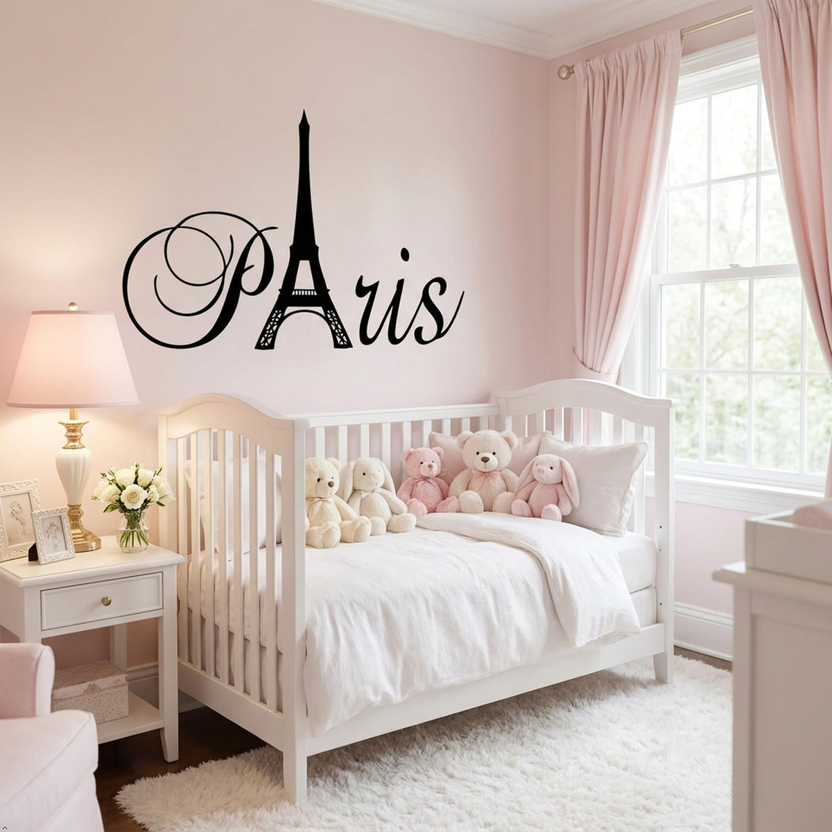 Decaltor Paris Eiffel Tower Vinyl Wall Decal for Girls Bedroom Decor