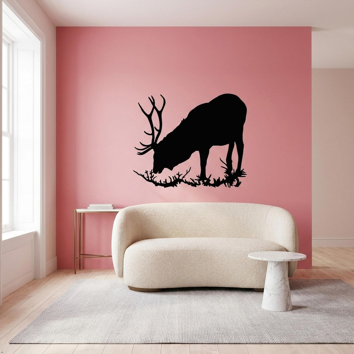 Picniva Elk Bull Style 5 Removable Vinyl Wall Decal