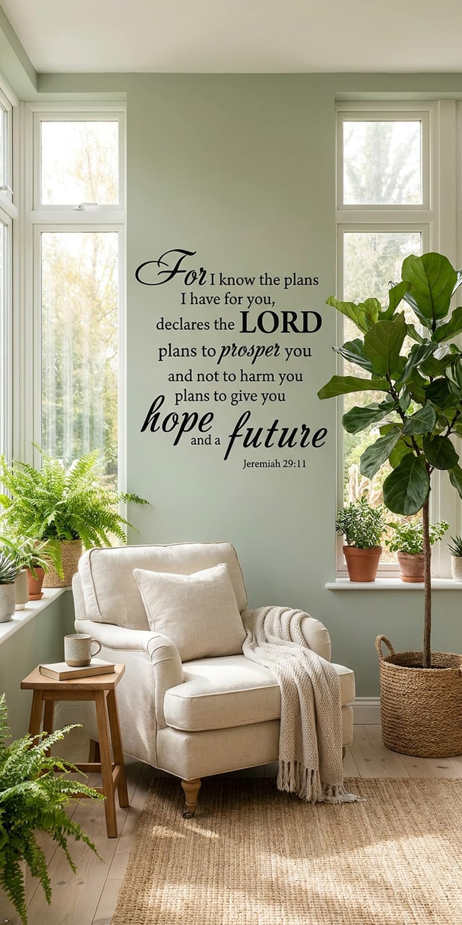 Decaltor Jeremiah 29:11 Bible Vinyl Wall Decal Christian Decor
