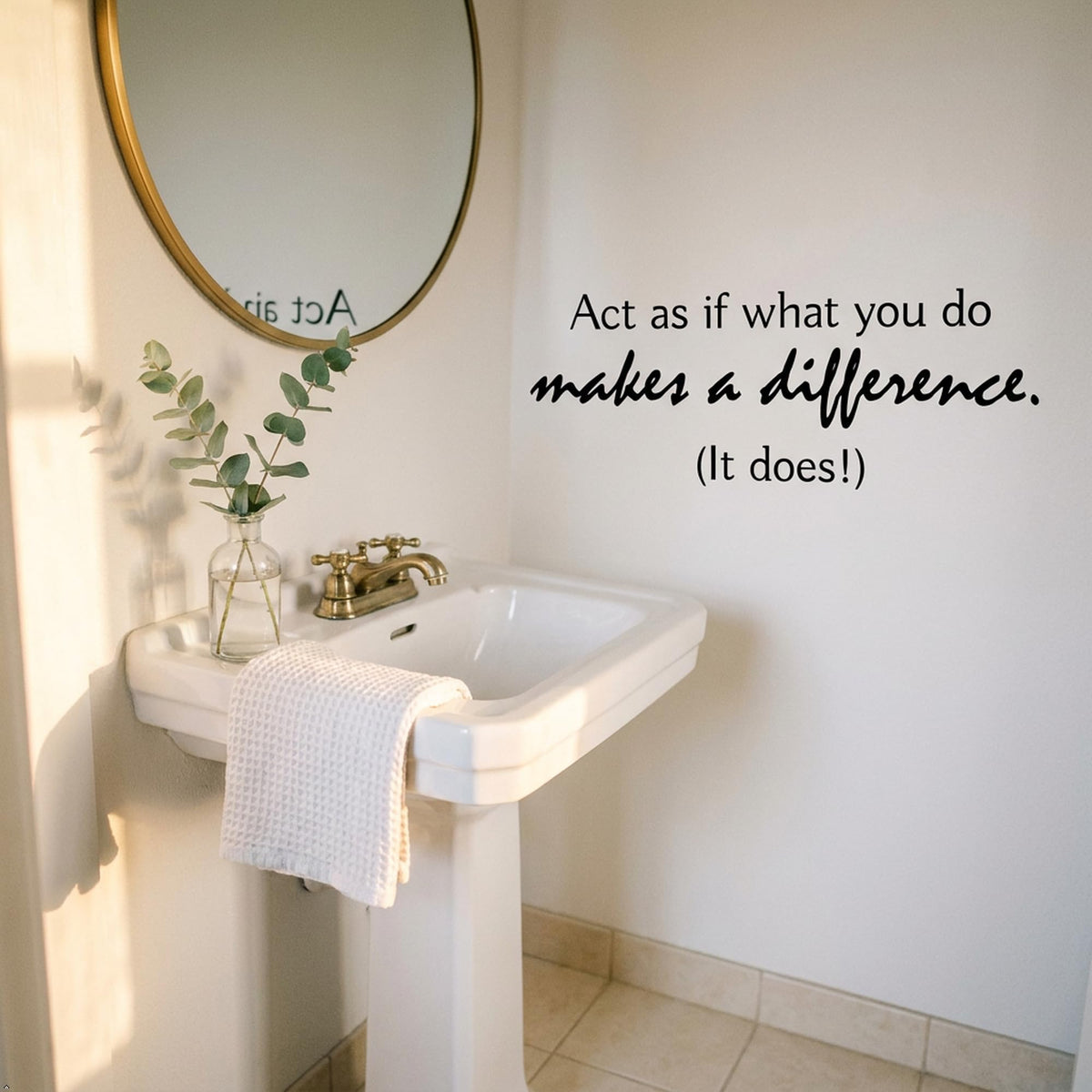 Picniva Act as if What You do Makes a Difference Wall Decal (Black, 35''Width)