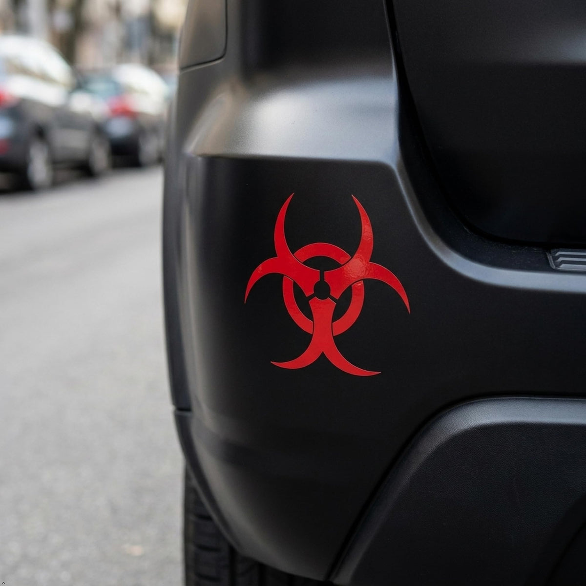 Decaltor Biohazard Symbol Vinyl Decal for Car Windows, Garage Decor
