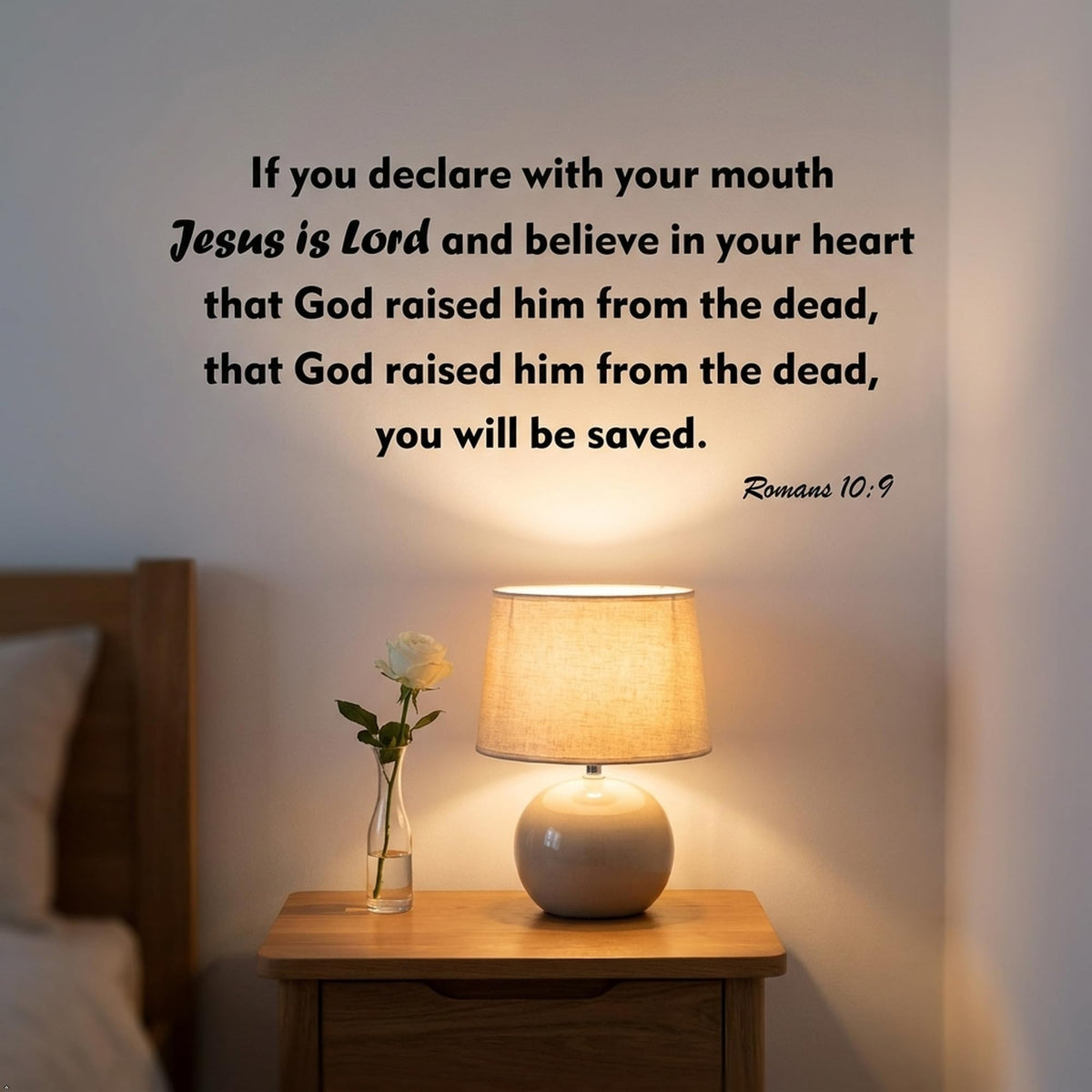 Picniva If You Declare with Your Mouth Jesus Vinyl Wall Decal (Black, 30''Width)