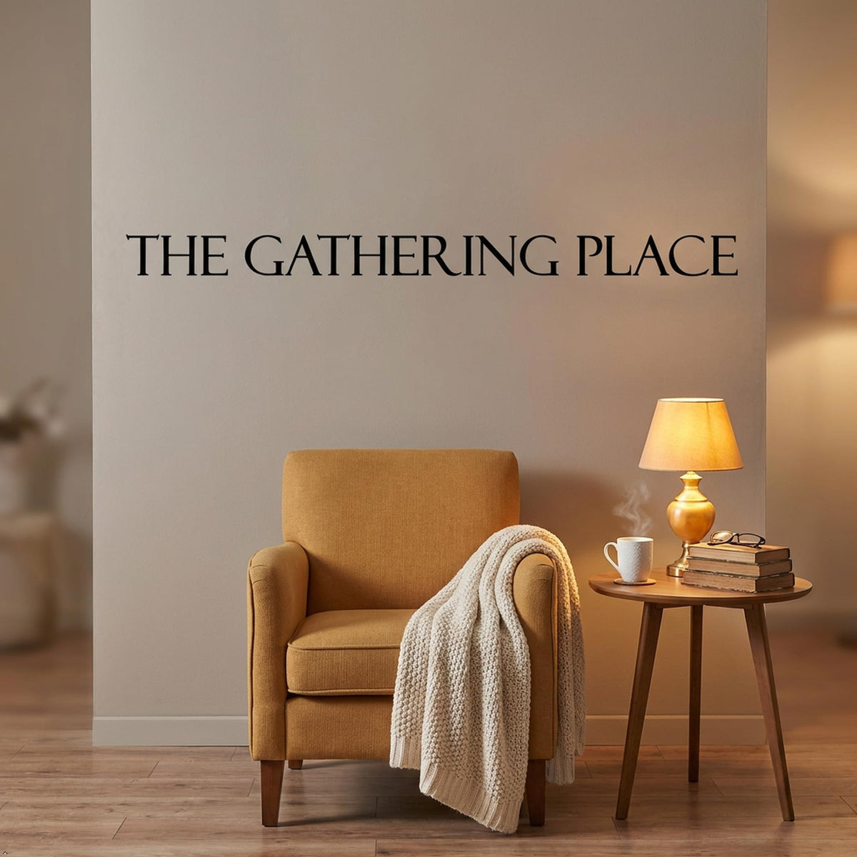 Picniva The Gathering Place Wall Decal (Black, 45'' Width)