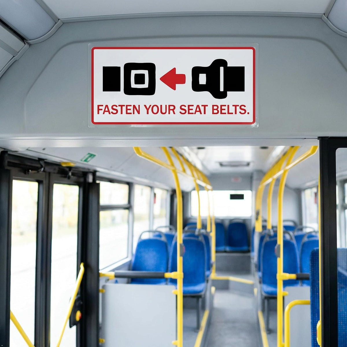 Picniva Fasten Your Seat Belts Vinyl Reminder Decal for Taxi Passengers