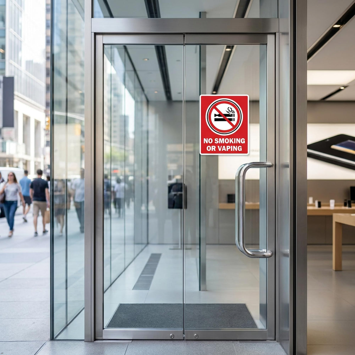 Picniva No Smoking or Vaping Notice Stickers, Two Pack