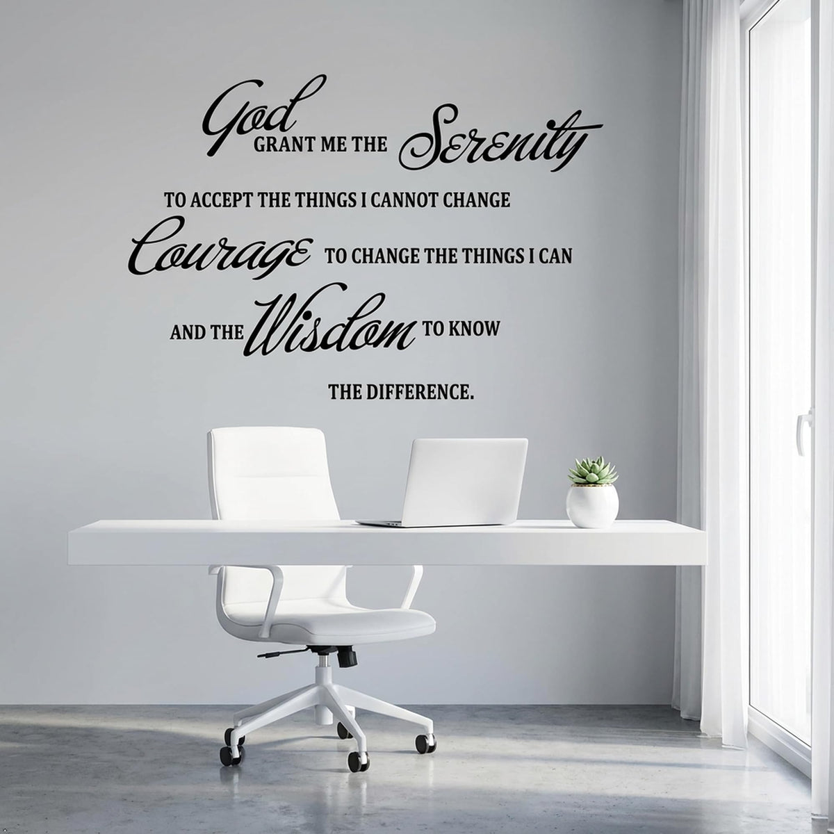 Picniva Serenity Prayer Vinyl Lettering Wall Decal, Black, 15 x 22 inches