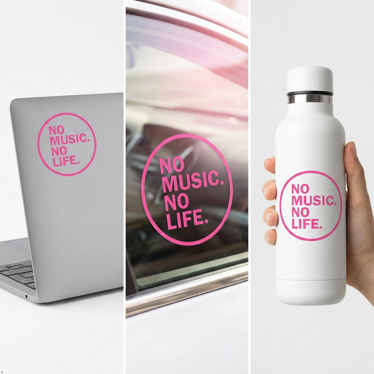 Decaltor Music Life Quote Vinyl Decal, 5 in, Car Window Sticker