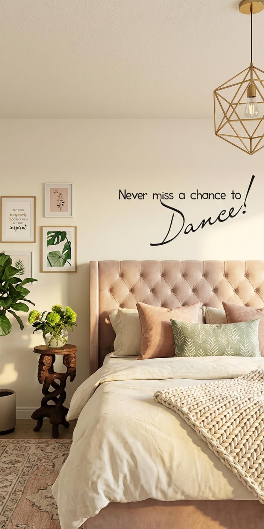 Picniva Never Miss a Chance to Dance Decal, Inspirational Script Quote Art
