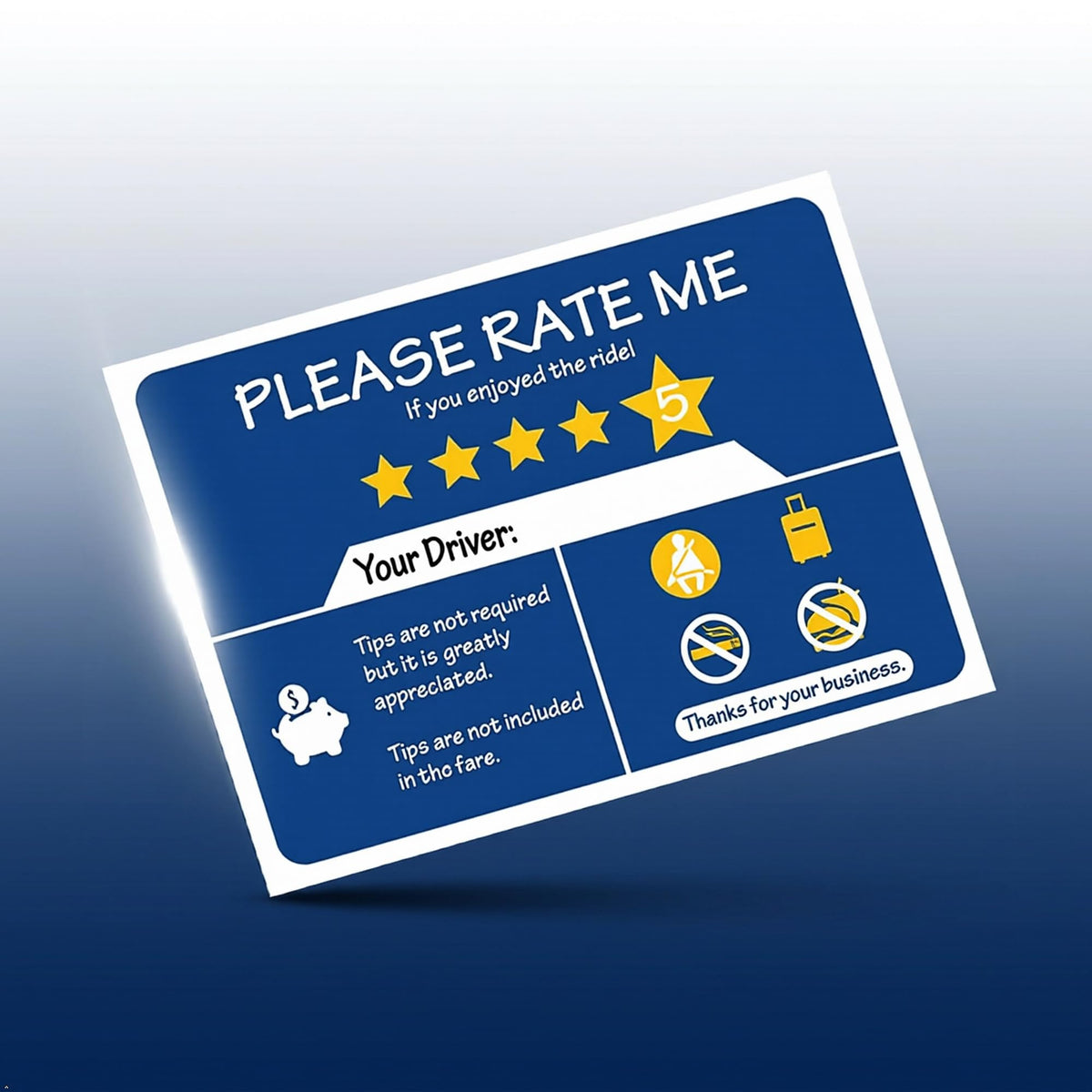 Picniva Please Rate Me Taxi Stickers, 5 in, Two Pack