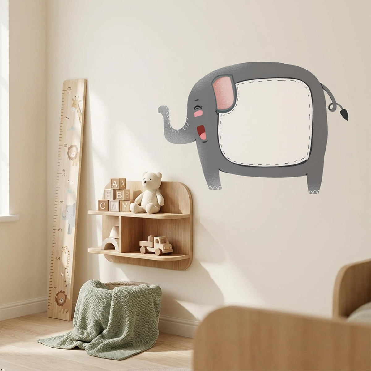 Picniva Elephant Nursery Wall Decals - 22 Inch Removable Peel & Stick Vinyl