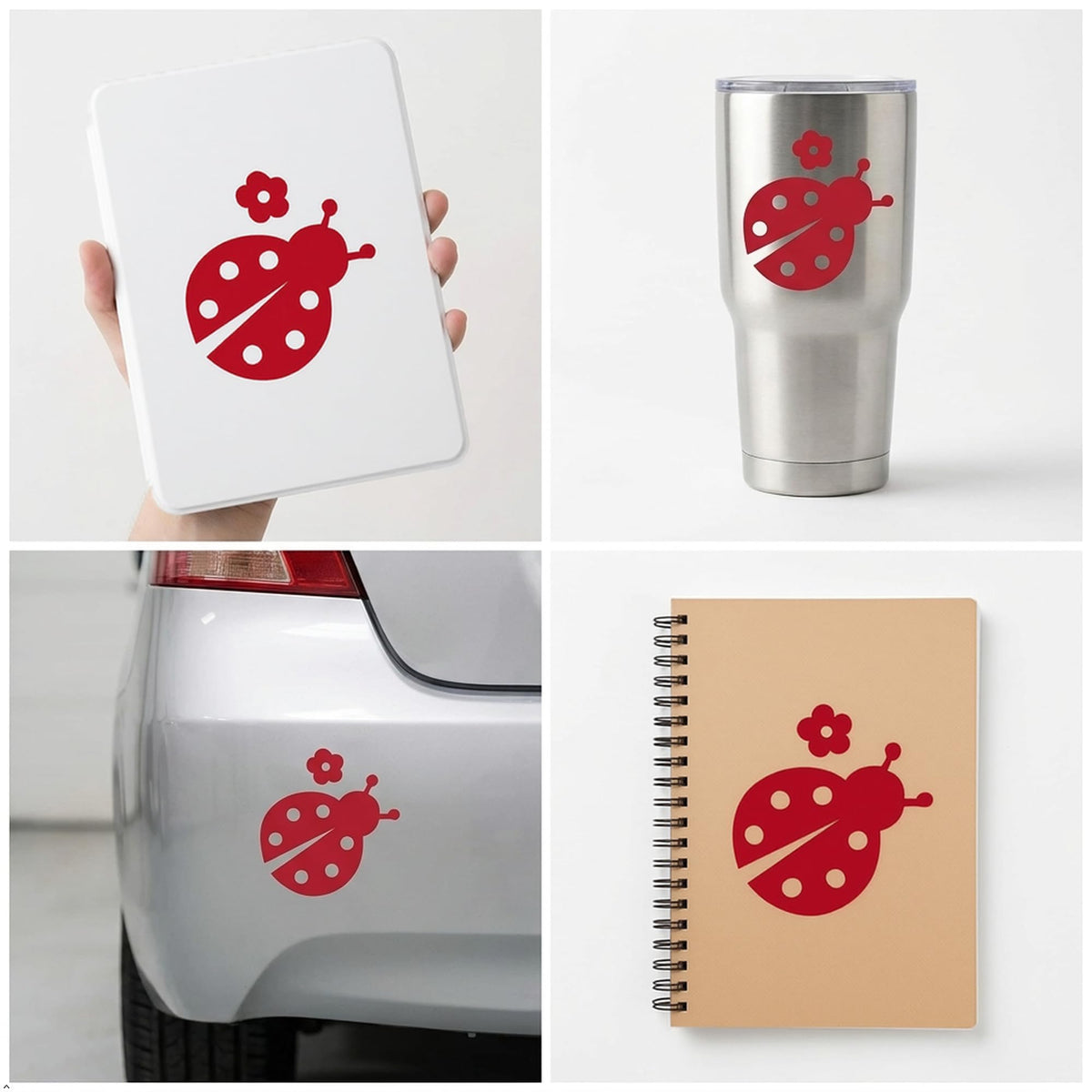 Decaltor Ladybug Vinyl Decal, 5 in, Car Window Sticker