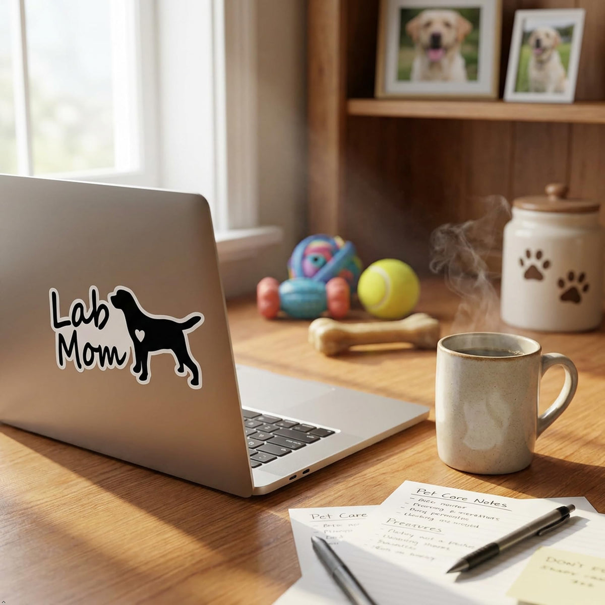 Decaltor Lab Mom Labrador Vinyl Decal, 5 in