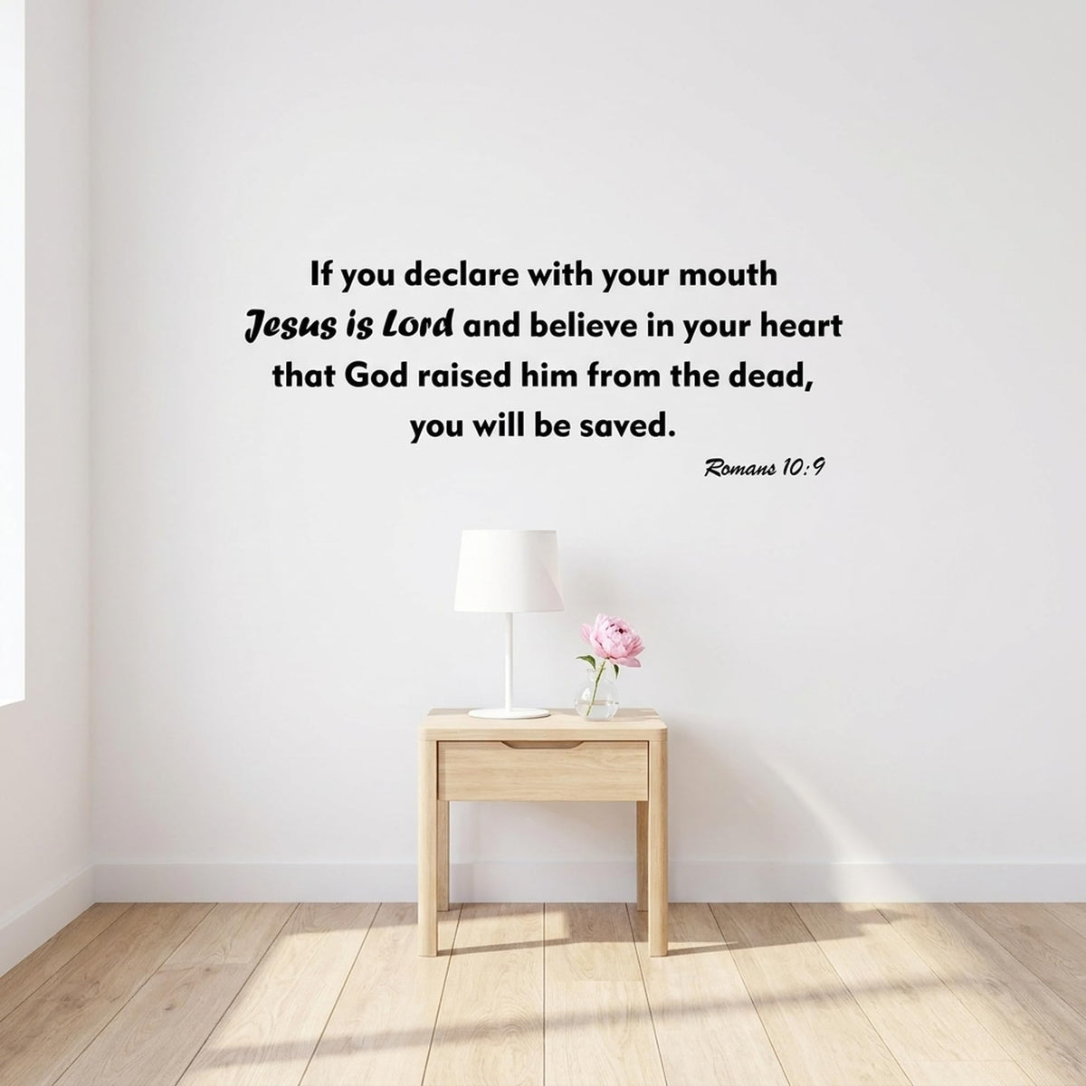 Picniva If You Declare with Your Mouth Jesus Vinyl Wall Decal (Black, 30''Width)
