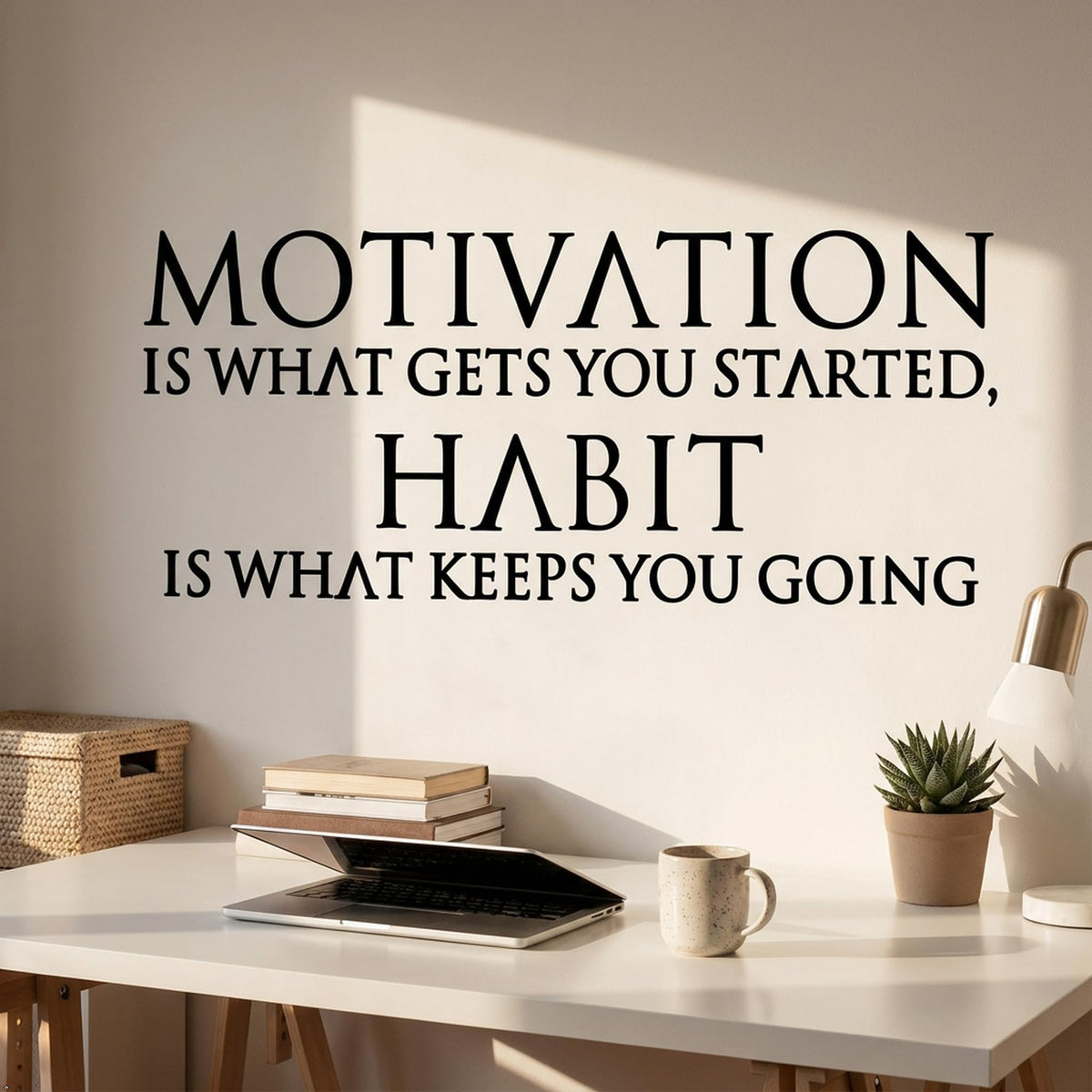 Picniva Motivation and Habit Quote Vinyl Wall Decal
