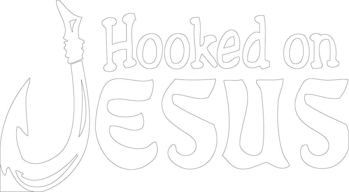 Decaltor Hooked on Jesus Vinyl Decal for Car Window Laptop, 5 in