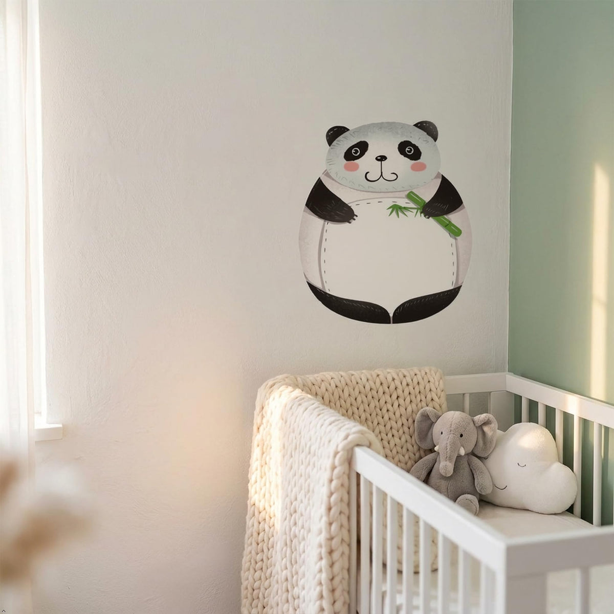Picniva 22" Panda Wall Decal Peel and Stick Baby Nursery Decor