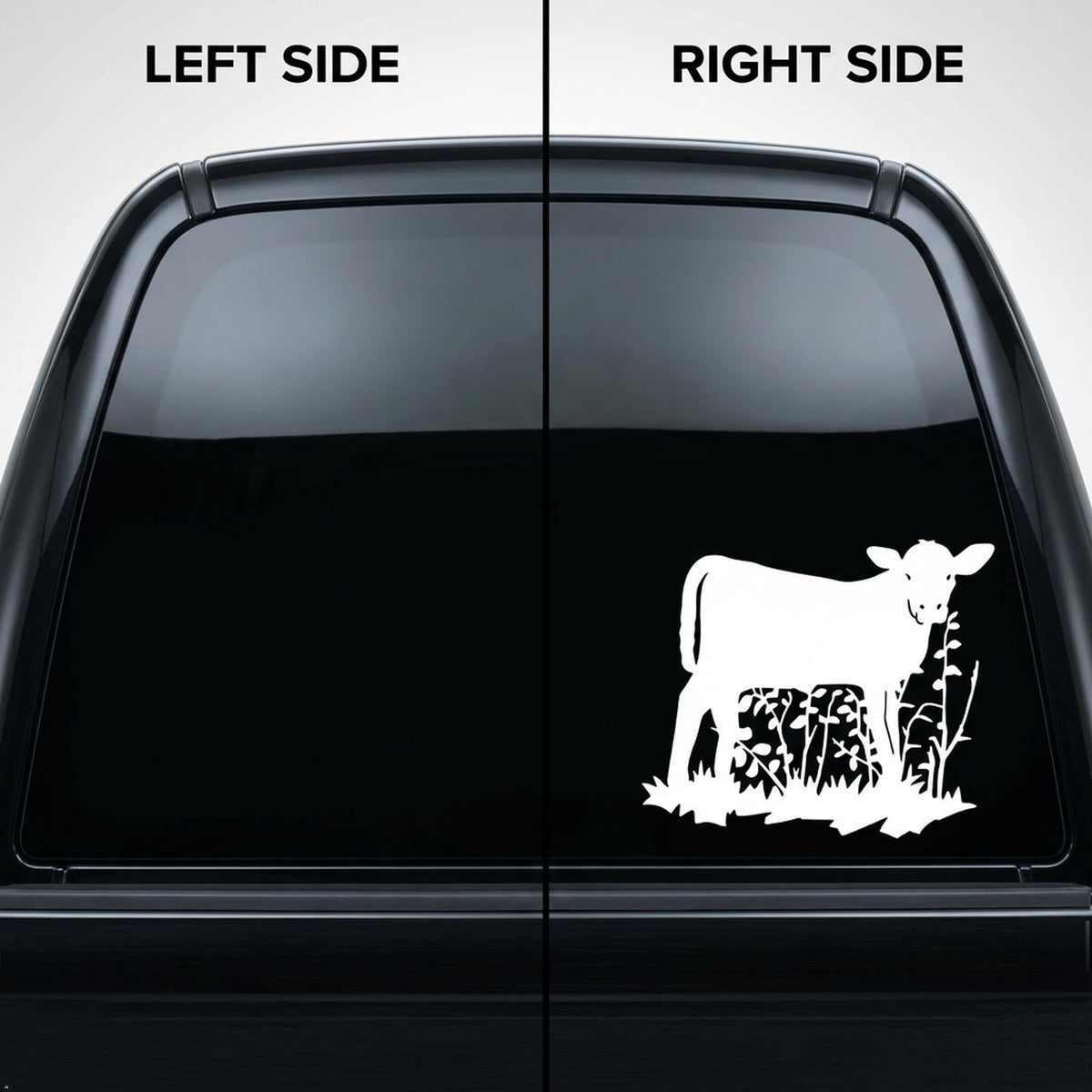 Picniva Cow Sty3 Vinyl Car Window Decal, Approx 5 in