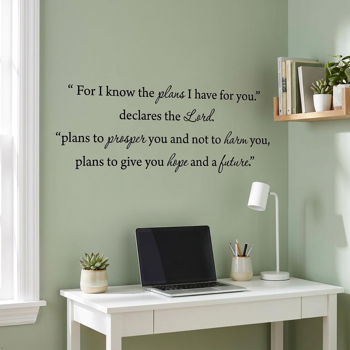 Picniva For I Know Jeremiah 29:11 Scripture Vinyl Wall Decal