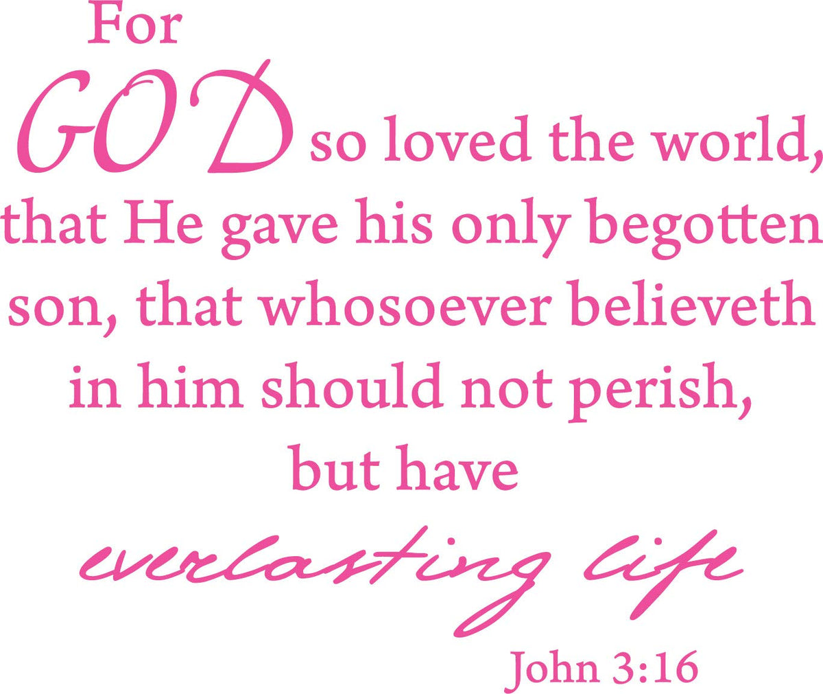 Decaltor John 3:16 Bible Verse Wall Decal, Home Decor