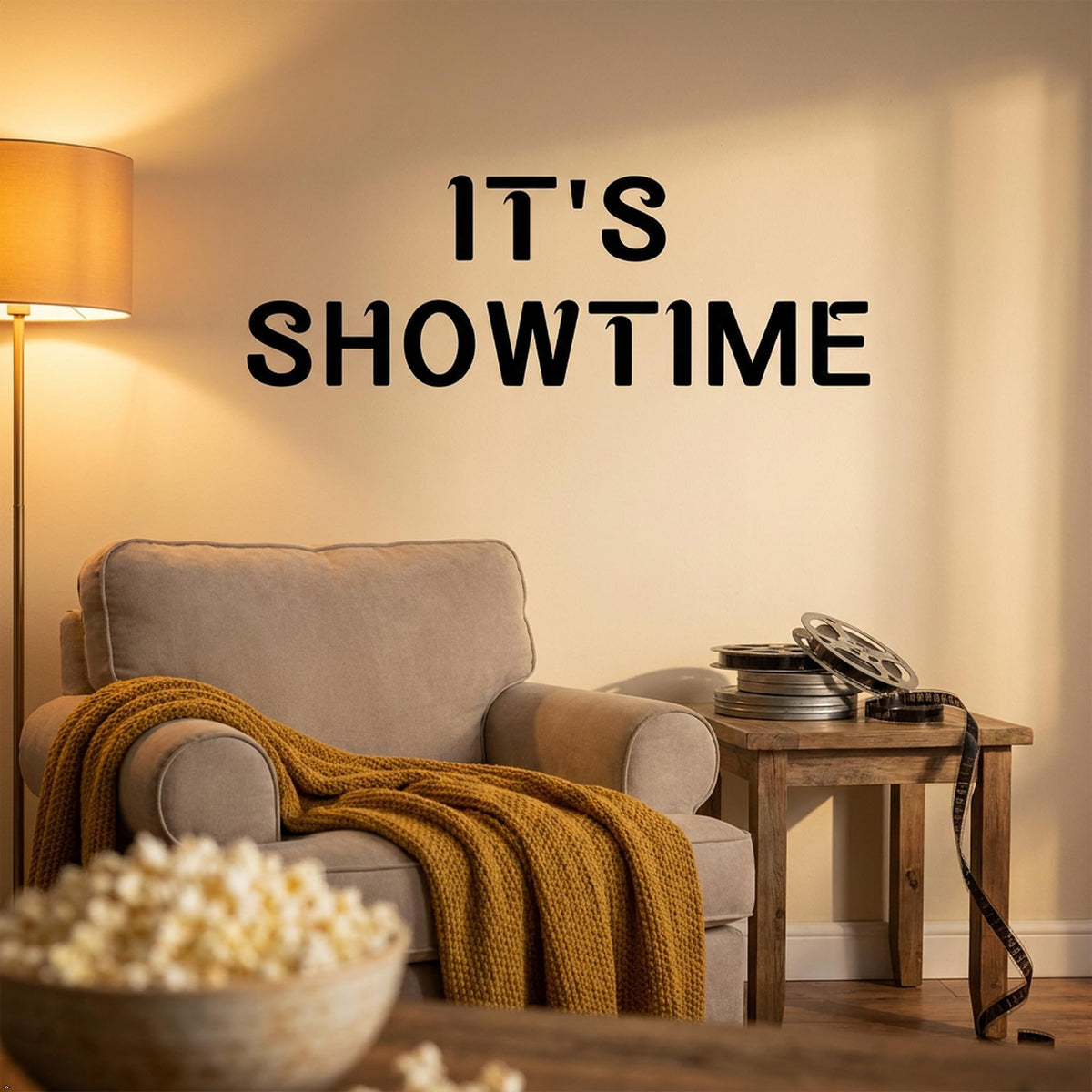 Picniva Its Showtime Vinyl Wall Decal Home Decor (Black, 35''Width)