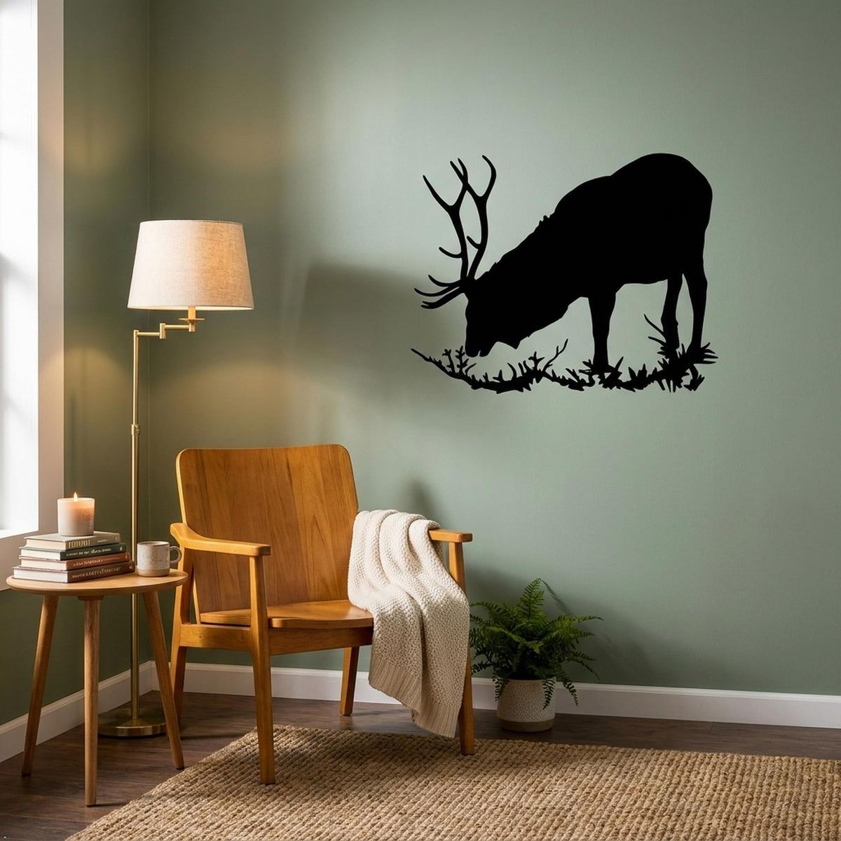 Picniva Elk Bull Style 5 Removable Vinyl Wall Decal