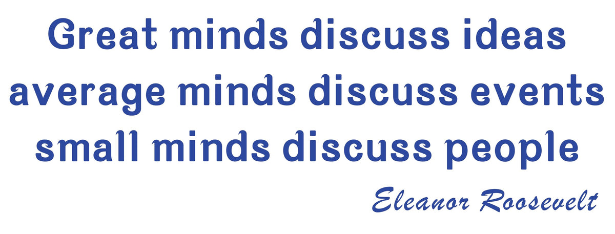 Picniva Great Minds Discuss Ideas Wall Decal, Blue, 22 x 7 in