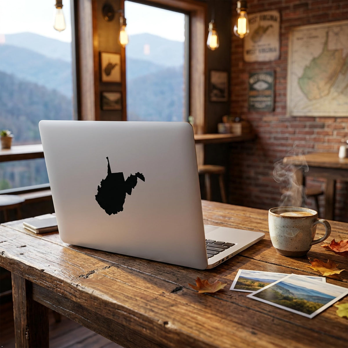 Picniva West Virginia Map Vinyl Decal Black 3 Inch Car Sticker - Color: black - Size: 3 inches